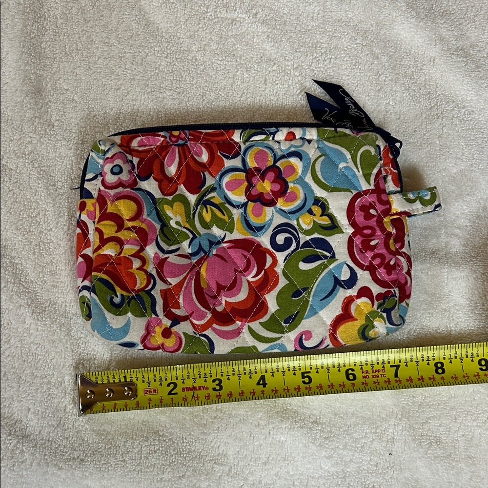 Vera Bradley Floral Multicolor pouch with waterproof plastic interior.